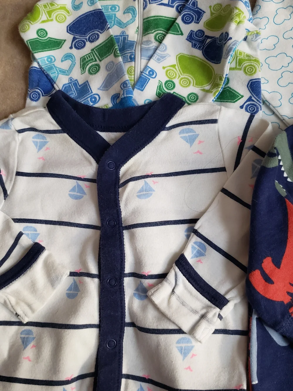 Infant Boy Sleeper Footie Lot Of 6 0-3M CARTER'S * OLD NAVY
